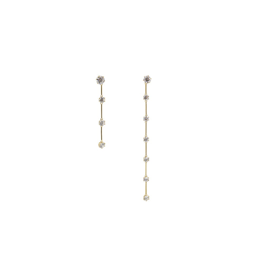 Swarovski Constella Asymmetrical Gold Drop Earrings 