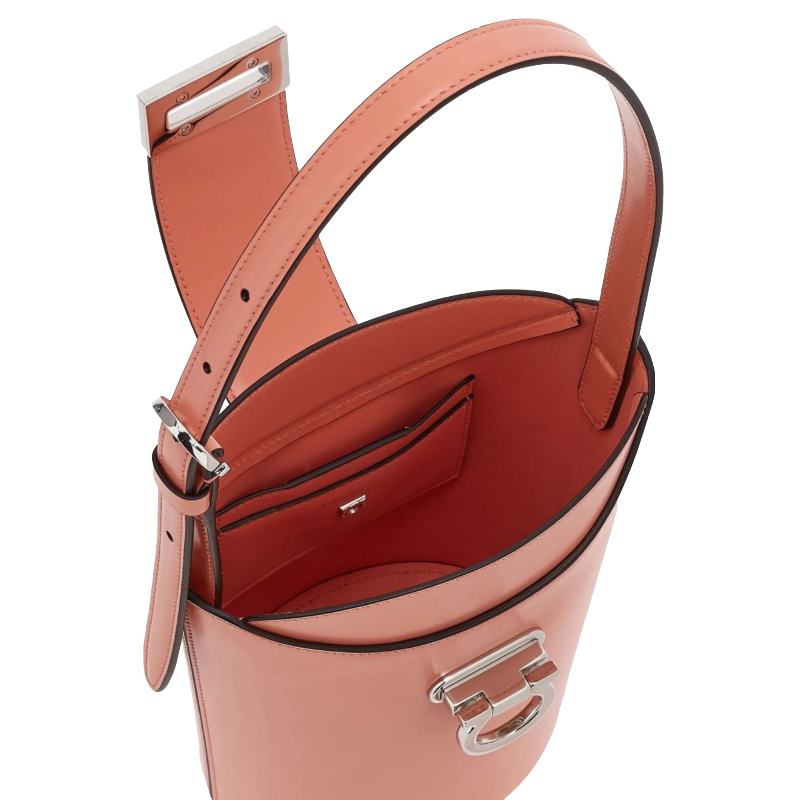 Salvatore Ferragamo Small Pink Leather Trifolio Shoulder Bag