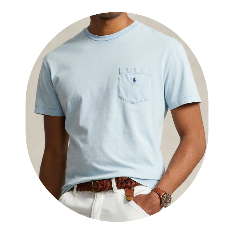 Ralph Lauren Polo Classic Fit Cotton Pocket T-Shirt Blue
