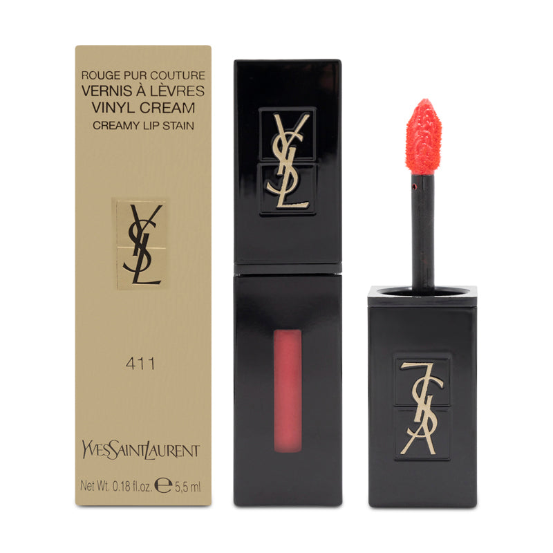 YSL Rouge Pur Couture Vinyl Liquid Lipstick Stain in Rhythm Red 411