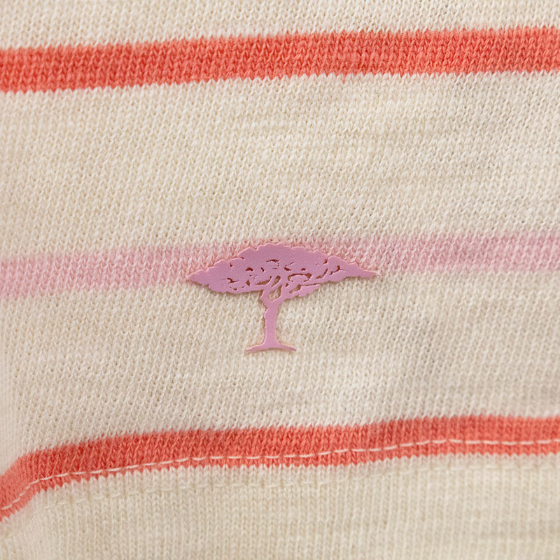 Fynch-Hatton Women's Pink & Red Striped Long Sleeve T-Shirt White