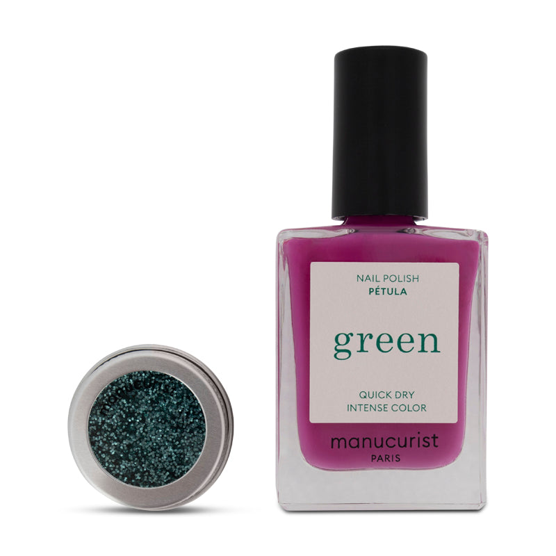 Manucurist Pink Nail Polish Set with Petula 15ml & Glitter Pot 2g