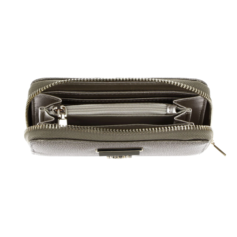 Guess Meridian Triangle Logo Medium Purse Wallet BG877840 Pewter Gold