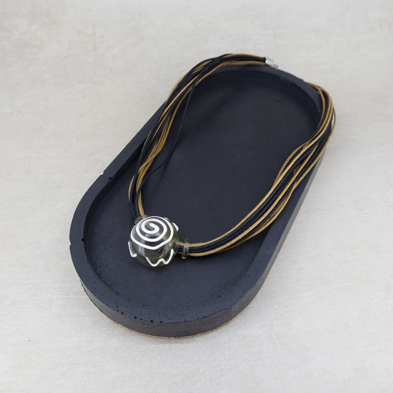 Antica Murrina White Swirl Glass Migion Necklace CO589A32