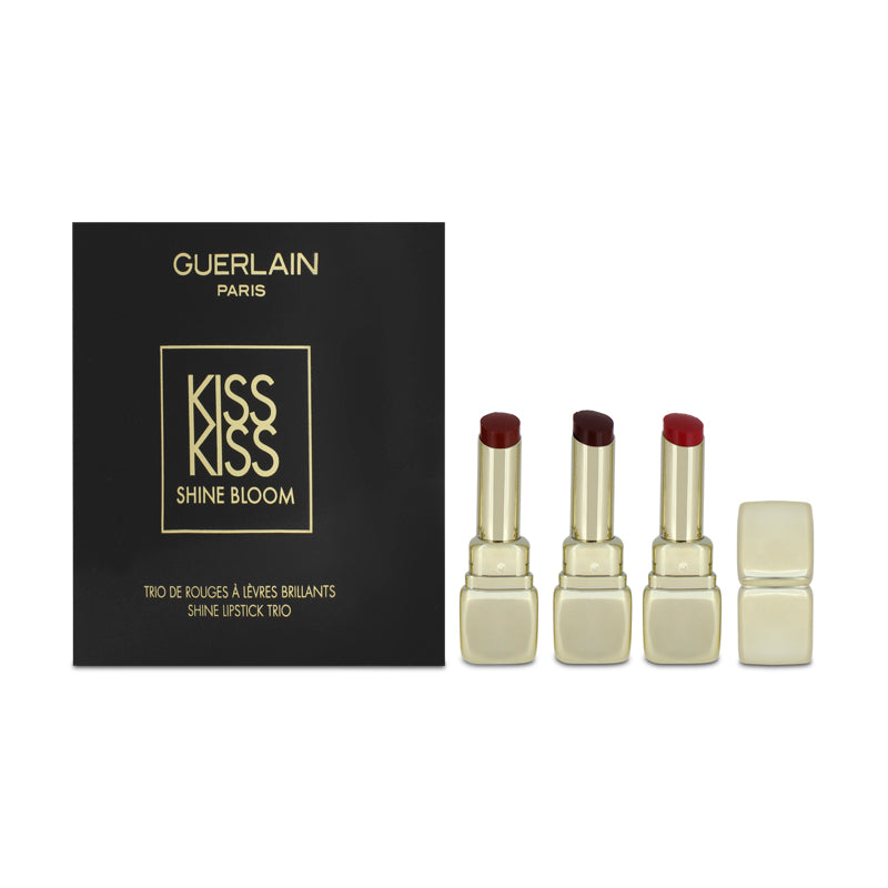 Guerlain KissKiss Shine Bloom Lipstick Trio Set x 3