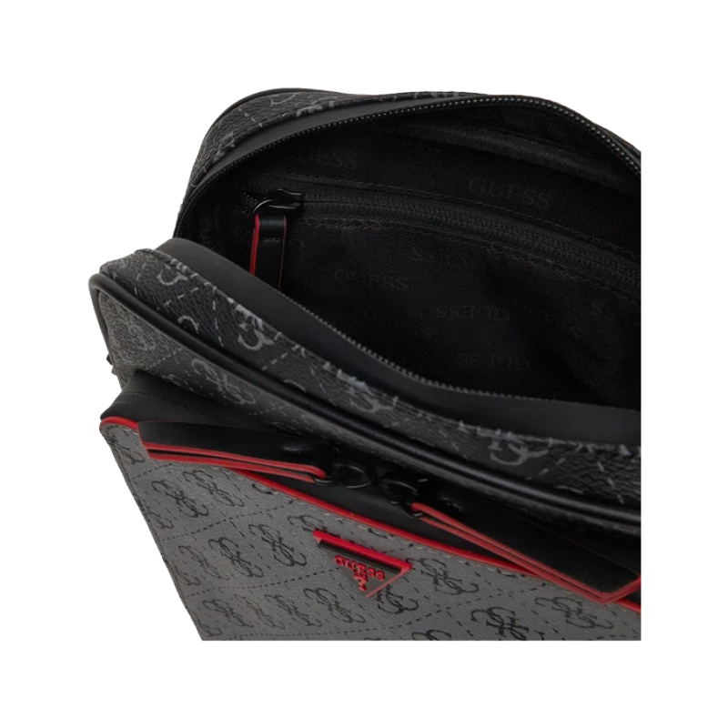 Guess Mens Flat Crossbody Bag Dark Black / Grey HMMILRP4360-DYK