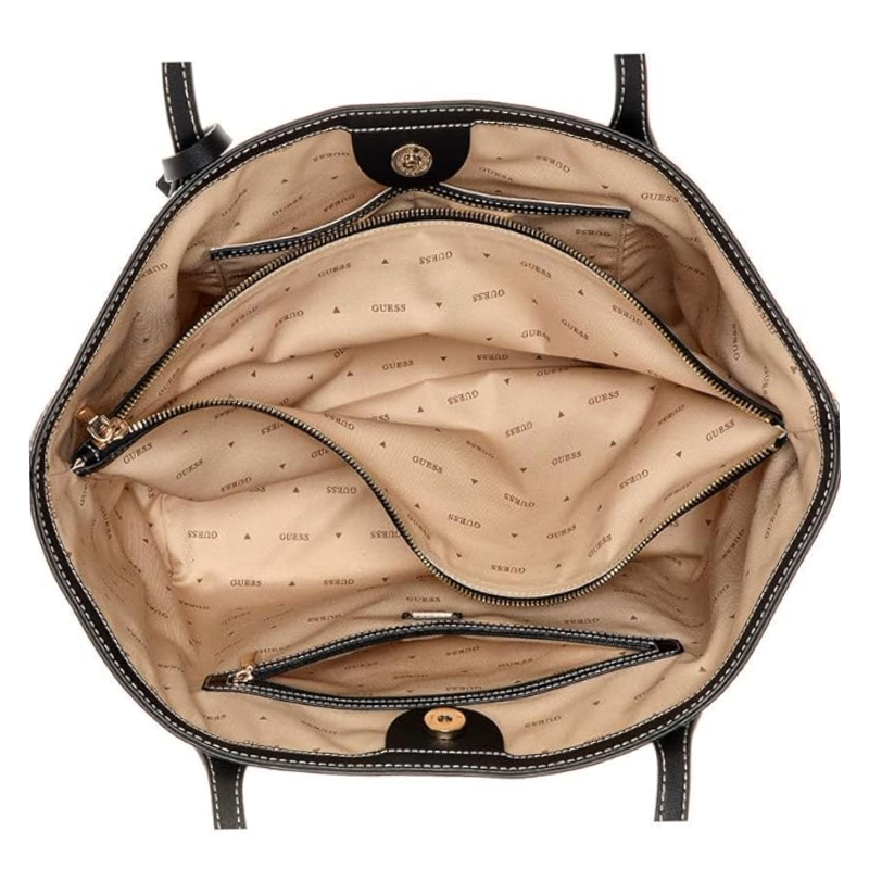 Guess Womens Sebina Shopper Tote Bag Natural/Black AG952423