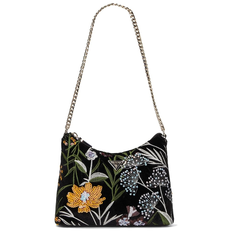 Guess Womens Zalina Mini Handbag Floral Black VT935017