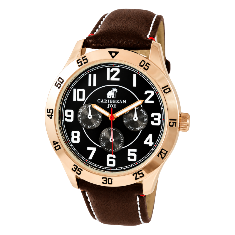 Caribbean Joe Quartz Black Dial Men's Watch CJ7050RG