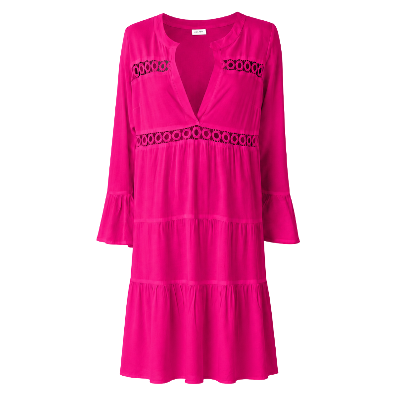 Lascana Women's Lace Insert Beach Dress Pink