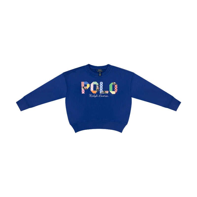 Ralph Lauren Polo Cotton Applique Girls Sweatshirt Blue