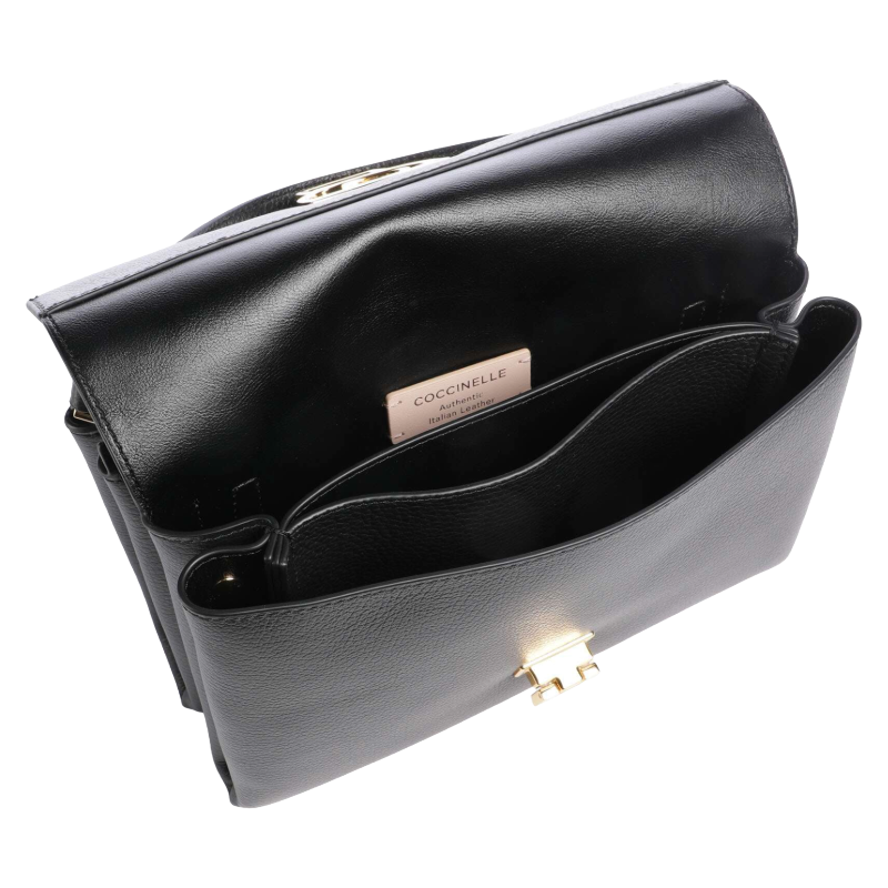 Coccinelle Womens Arlettis Handbag Grained Cow Leather Black