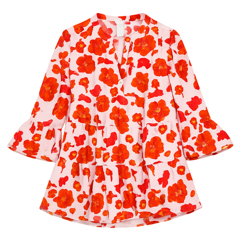 Lascana Women's Long Blouse/ Short Dress Pink/Orange