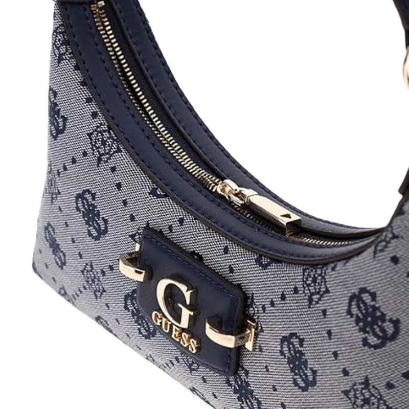 Guess Neda Zip Top Shoulder Bag Navy Blue