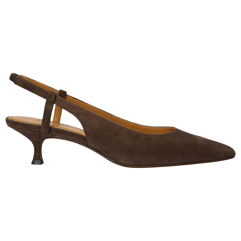 Ralph Lauren Polo Women's Sling Back Brown 100% Goat Leather