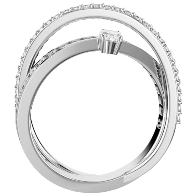 Swarovski Hyperbola White, Rhodium plated Silver Ring Size 58 5691230