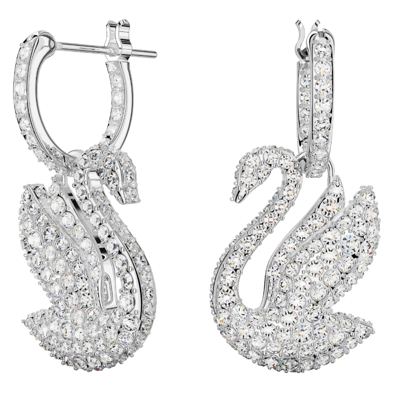 Swarovski Iconic Swan Crystal Hoop Earrings 5689694