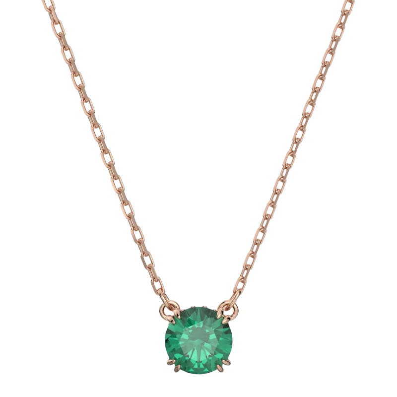 Swarovski Rose Gold & Green Necklace 5639753