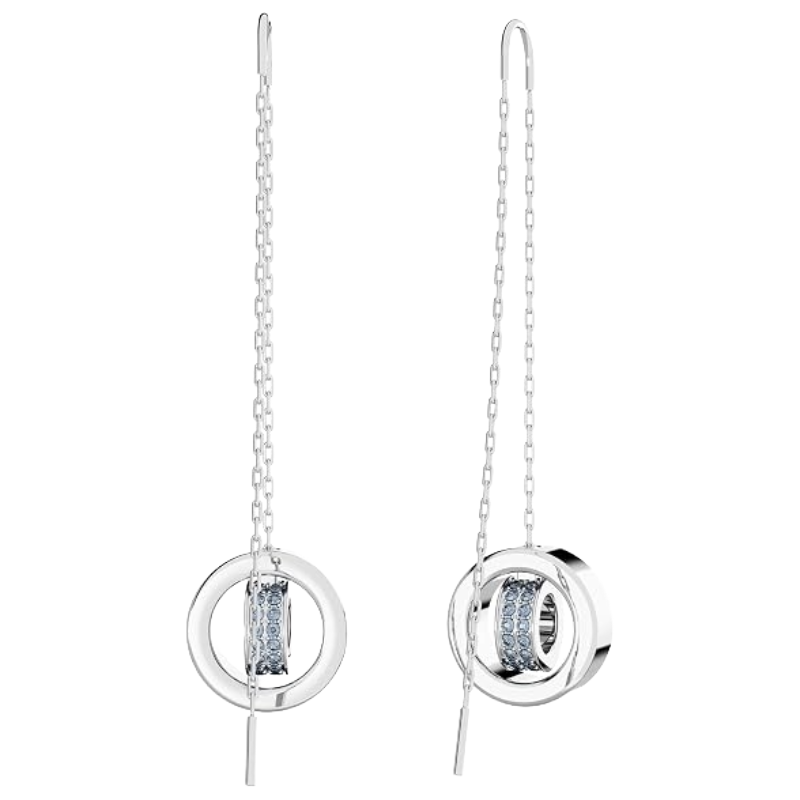 Swarovski White Crystal Blue Drop Earrings (Blemished Box)
