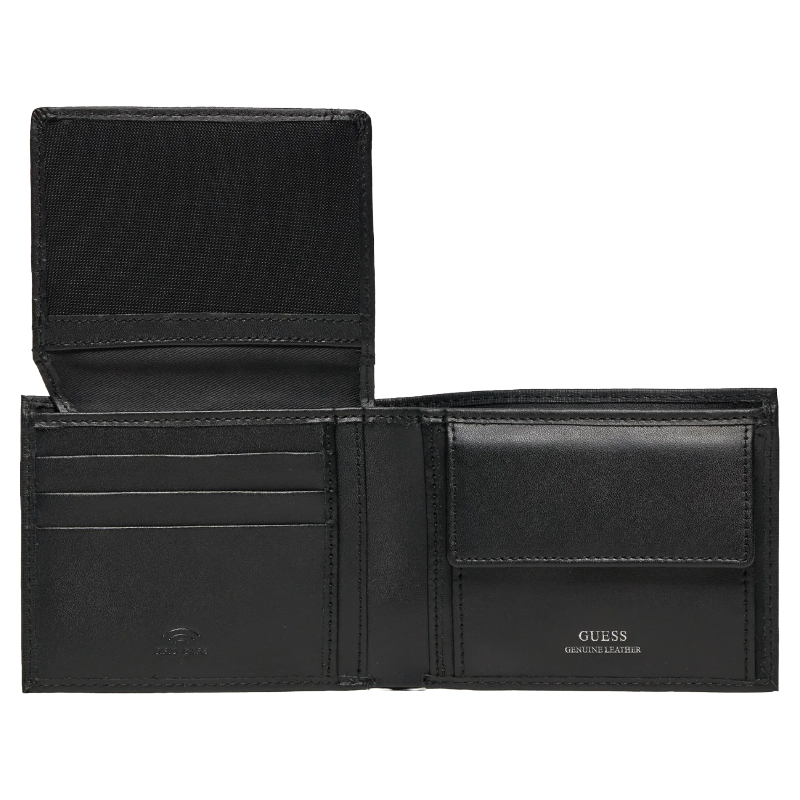 Guess Men's SMCSLE LEA24 Black Leather Wallet