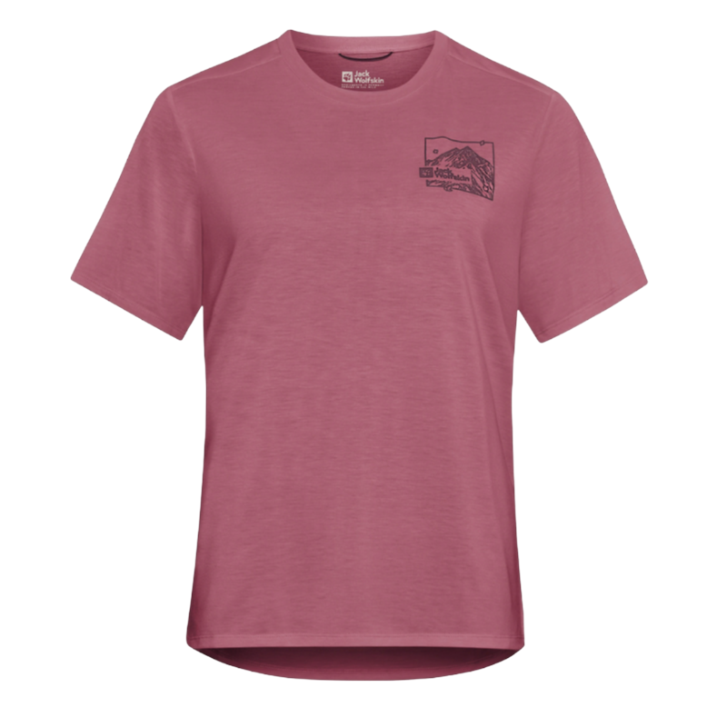 Jack Wolfskin Women's T-Shirt A63953 Ridge Leaf Raisin