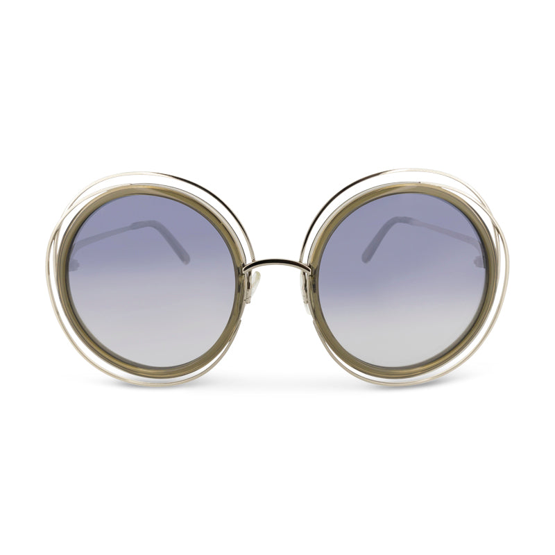 Chloe Gold Blue Lens Round Sunglasses CE120S 750 Shop Now