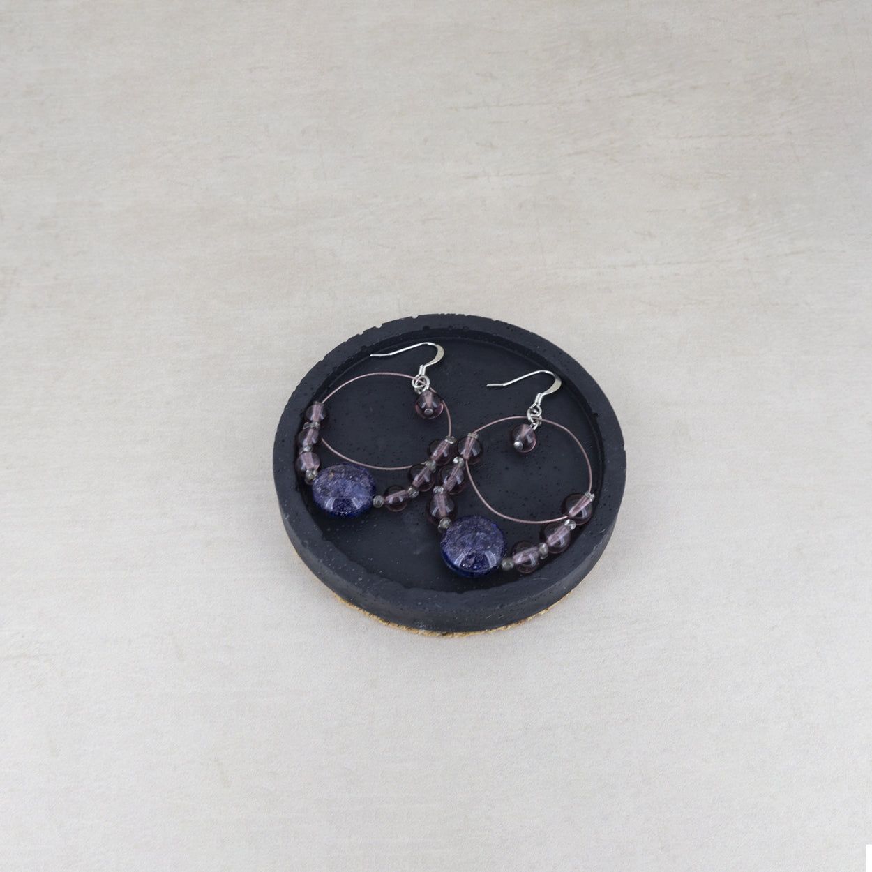 Antica Murrina Purple Bead Glass Earrings OR297A05
