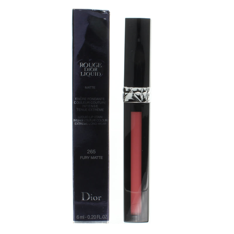 Dior Rouge Matte Pink Liquid Lipstick Stain 265 Fury Matte