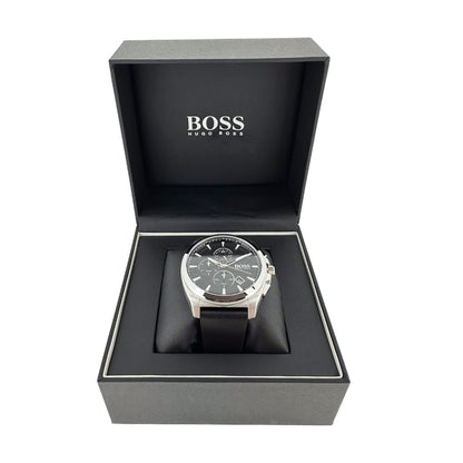 Hugo Boss Men's Watch Black Leather Chronograph Grandmaster 1513881