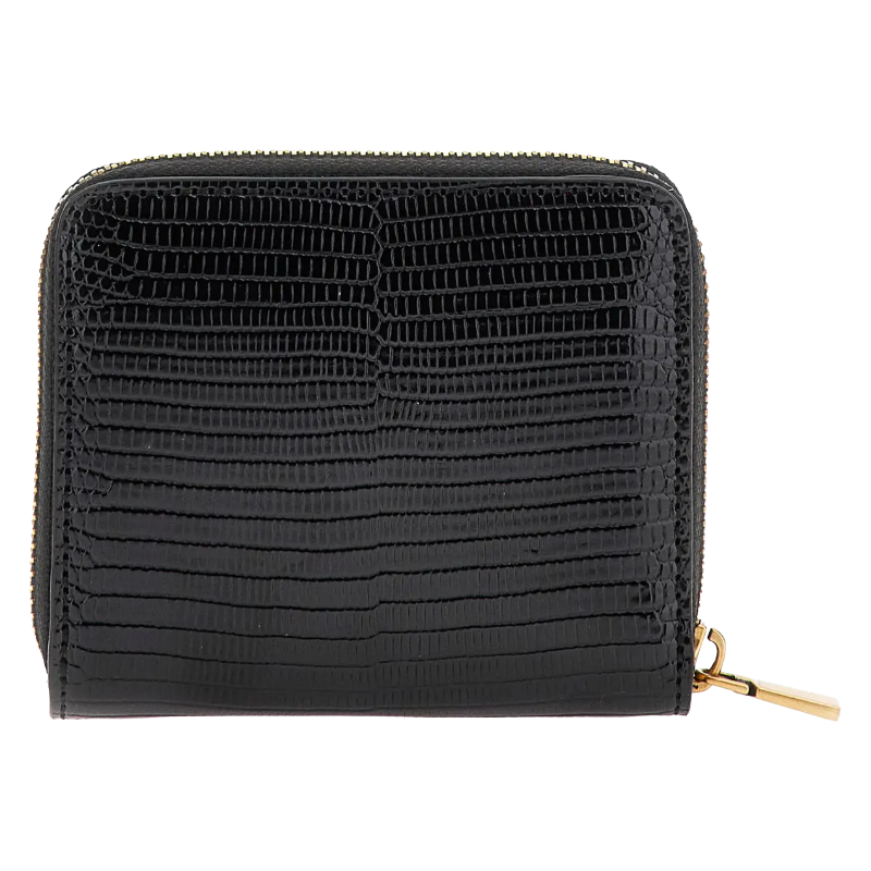 Guess Ginevra Small Zip Around Black Wallet Women's