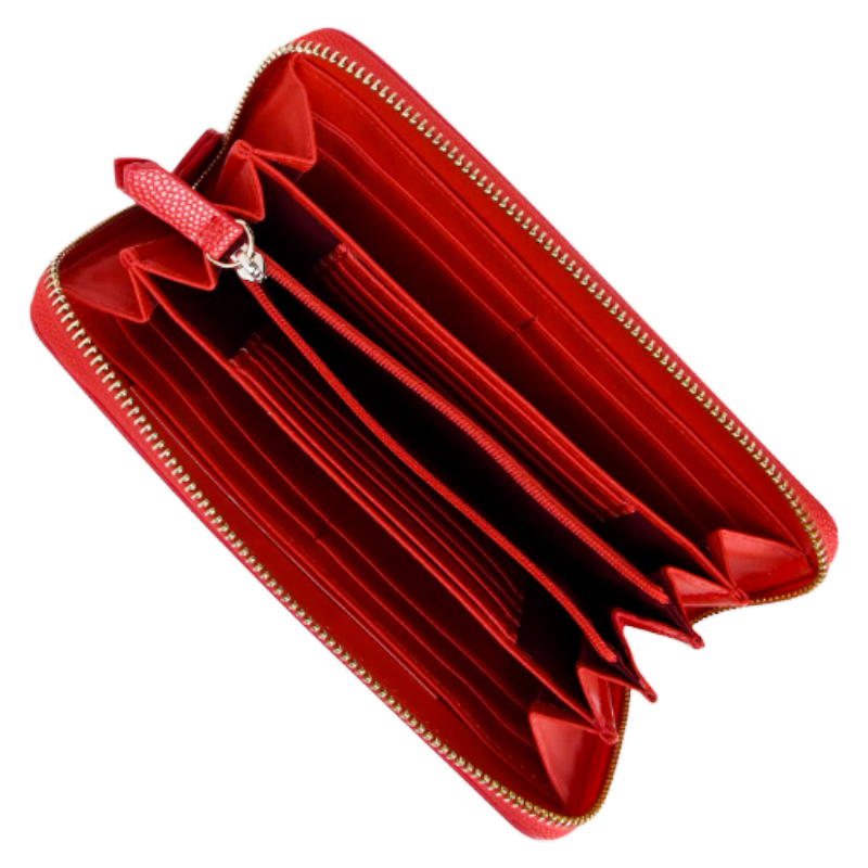 Mario Valentino Divina Zip Around Purse Red