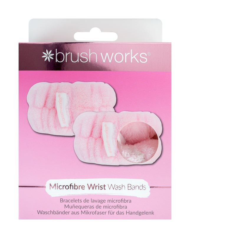 Brushworks Microfibre Wrist Wash Bands - Pink