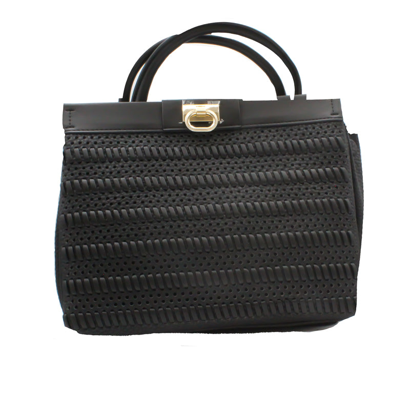 Fiorelli Flossy Black Weave Grab Hand Bag