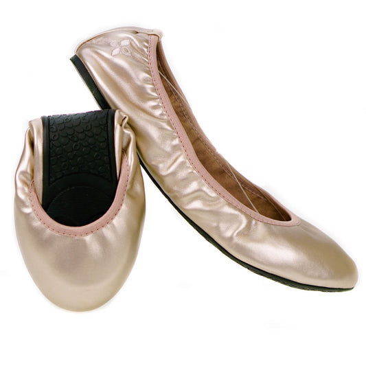 Butterfly Twists Sophia Fold Up Ballerina Shoes Rose Gold Size 3 (36)