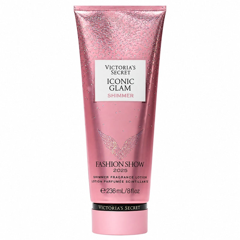 Victoria's Secret Iconic Glam Shimmer Fragrance Lotion 236ml tube on white