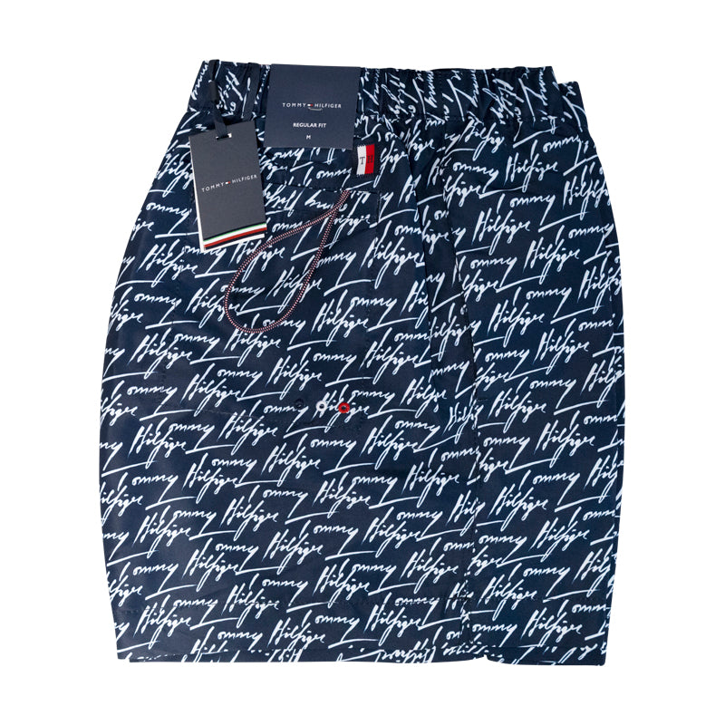 Tommy Hilfiger Men's Regular Fit Mid-Length Swim Shorts Signature Logo - Parent Variant