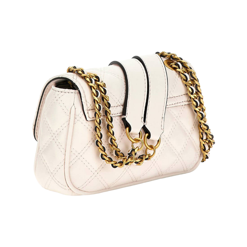 Guess Giully Quilted Mini Ivory Crossbody Bag QA874878