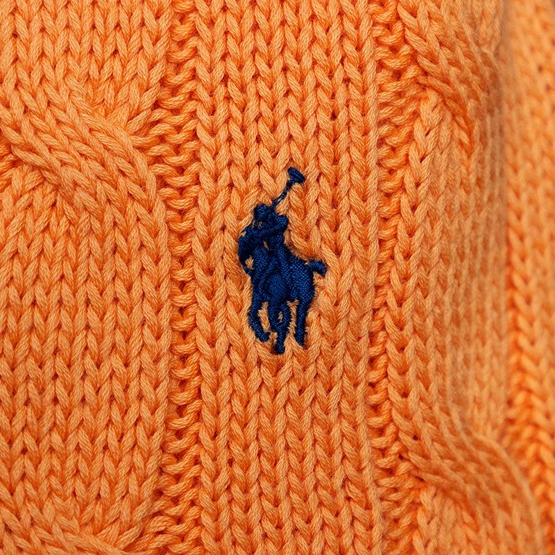 Ralph Lauren Polo Cotton Cable Knit Jumper Orange Womens