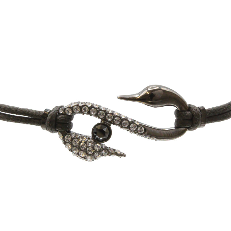 Swarovski Power S Hook Jet Collection Cord Bracelet