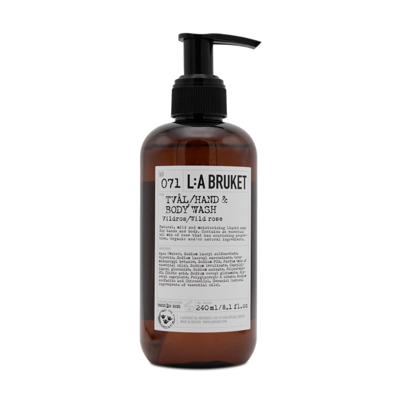 L A Bruket Hand & Body Wash Wild Rose 240ml