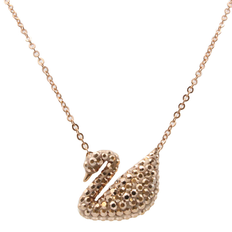 Swarovski Iconic Swan Rose Gold Crystal Necklace 5450923 Shop Now