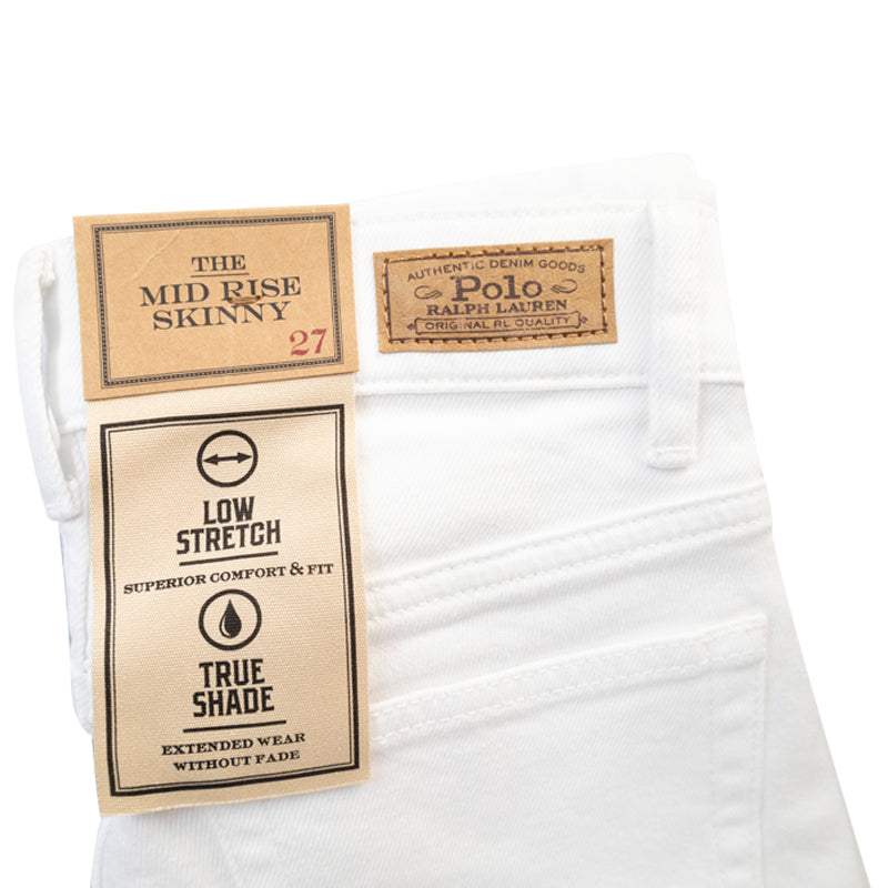 Ralph Lauren Polo Mid Rise Skinny Jeans White Women's