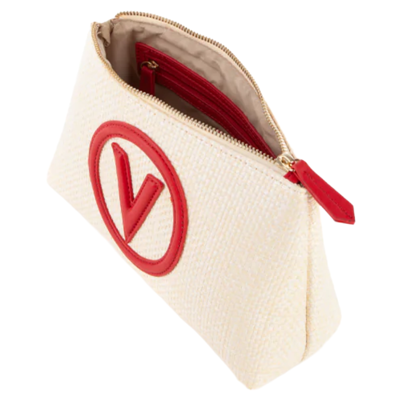 Mario Valentino Women's Cosmetic Bag Natural/Red