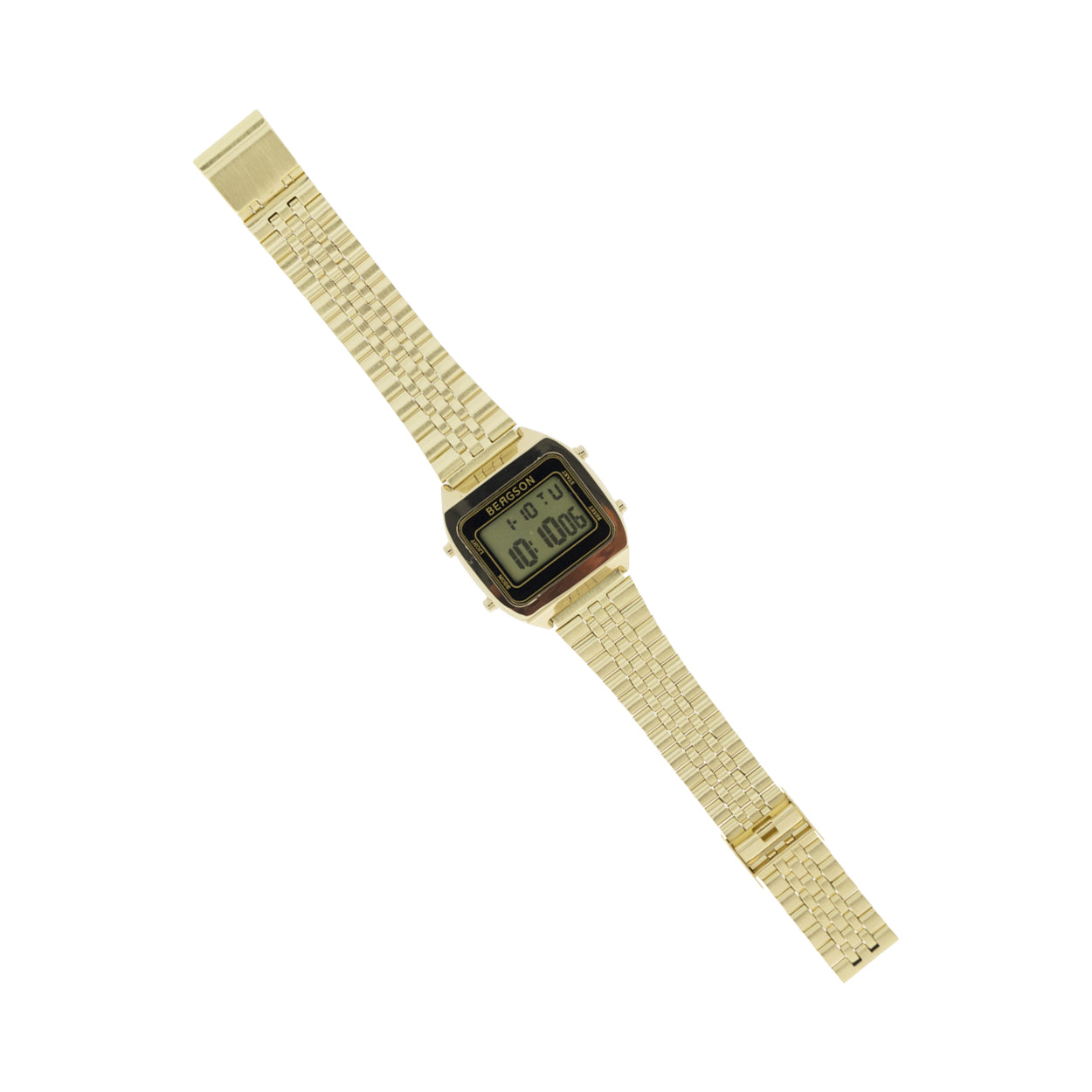 Bergson Retro Unisex Gold Digital Watch