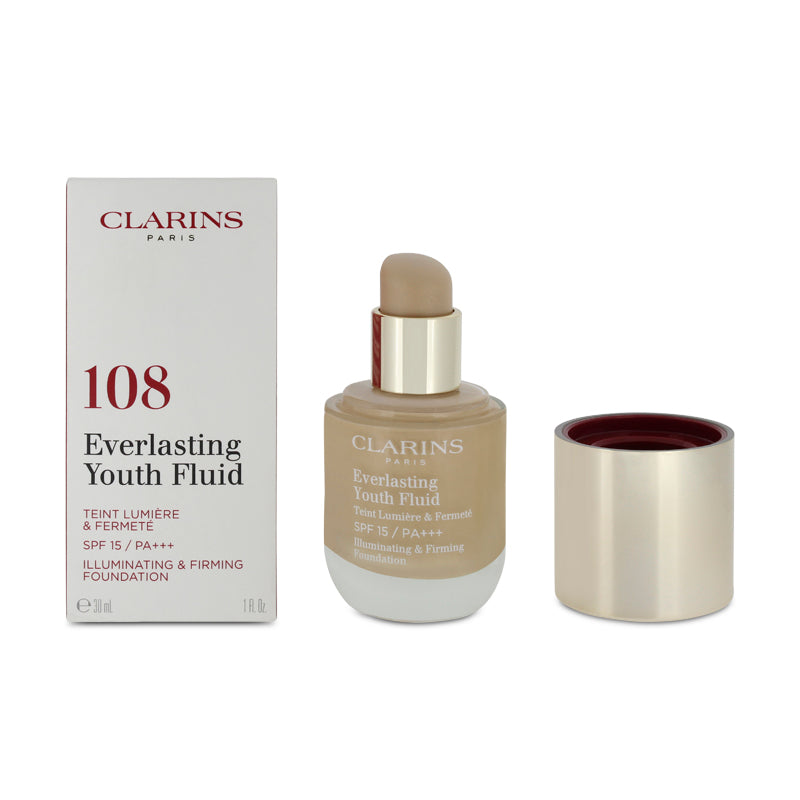 Clarins Everlasting Youth Fluid Foundation 108 Sand 30ml (Blemished Box)