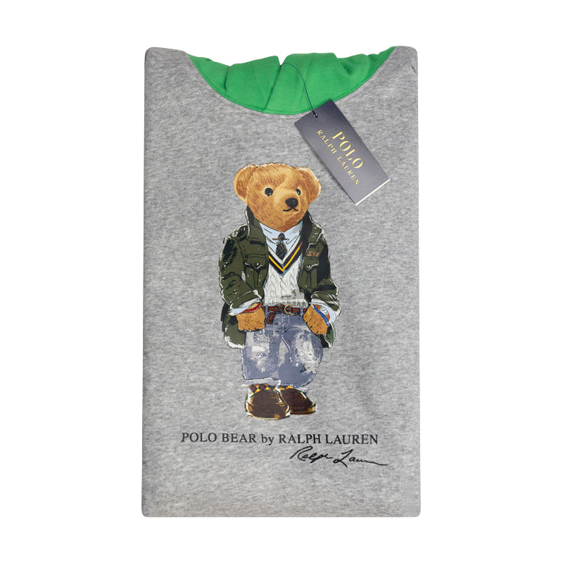 Ralph Lauren Polo Bear Colour-Blocked Hoodie Grey Boys
