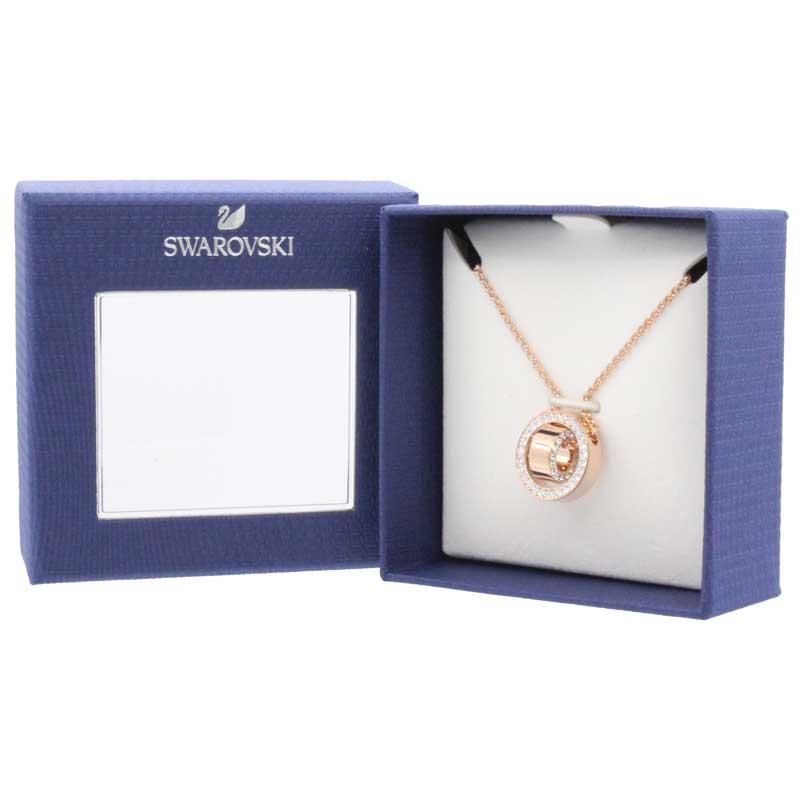 Swarovski Hollow Collection Rose Gold Circular Pendant Necklace