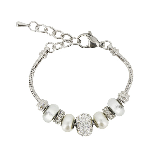 Lovita Charm Bracelet Silver Crystal