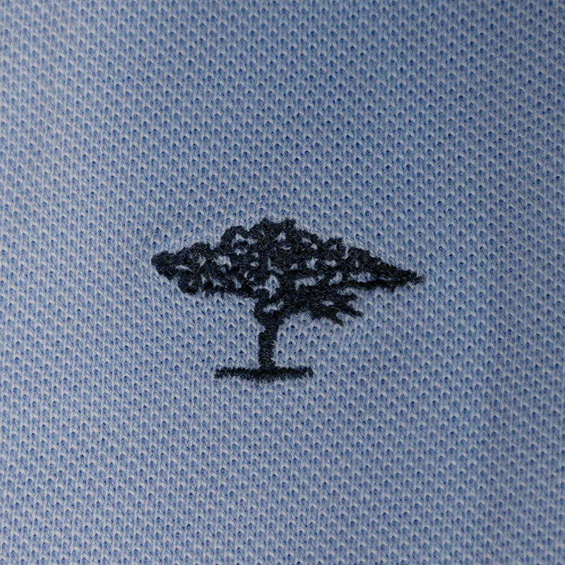 Fynch Hatton Men's Striped Collar Polo Shirt Light Sky Blue