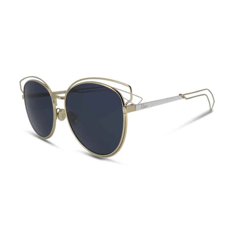 Dior Sideral 2 Gold Frame & Blue Lens Sunglasses J9KU (No Case)